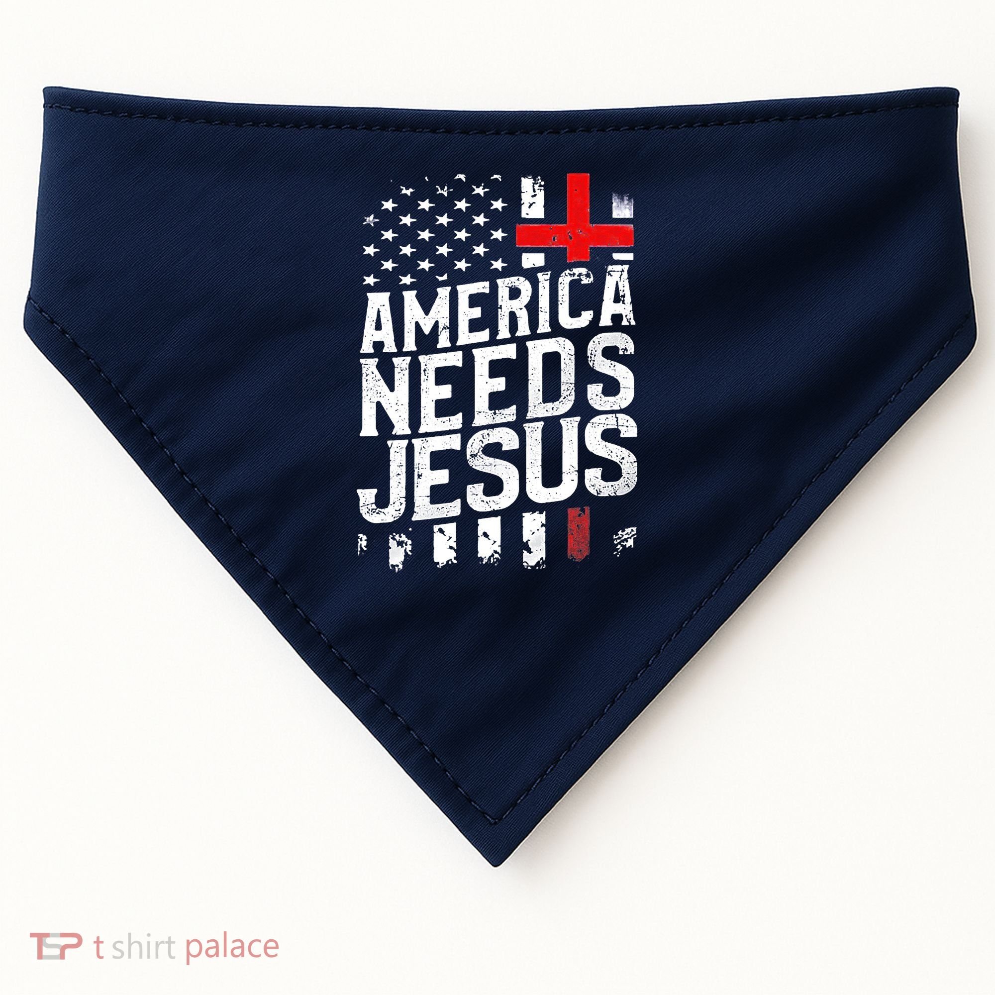 America Needs Jesus USA-Made Doggie Bandana