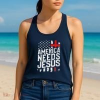 America Needs Jesus Women's Tank Top thumb 2