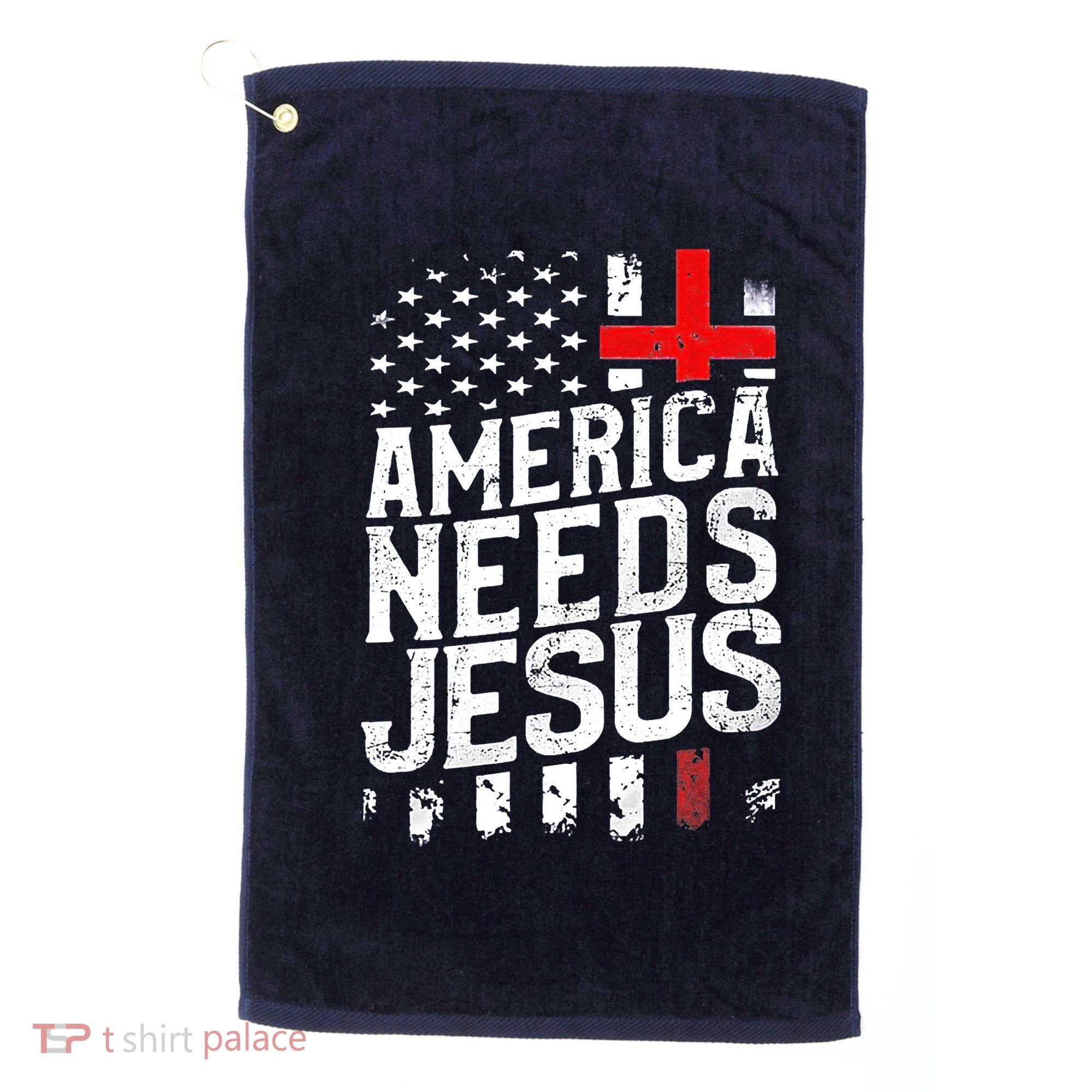 America Needs Jesus Golf Towel