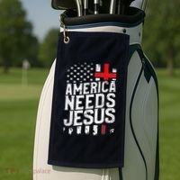 America Needs Jesus Golf Towel thumb 2