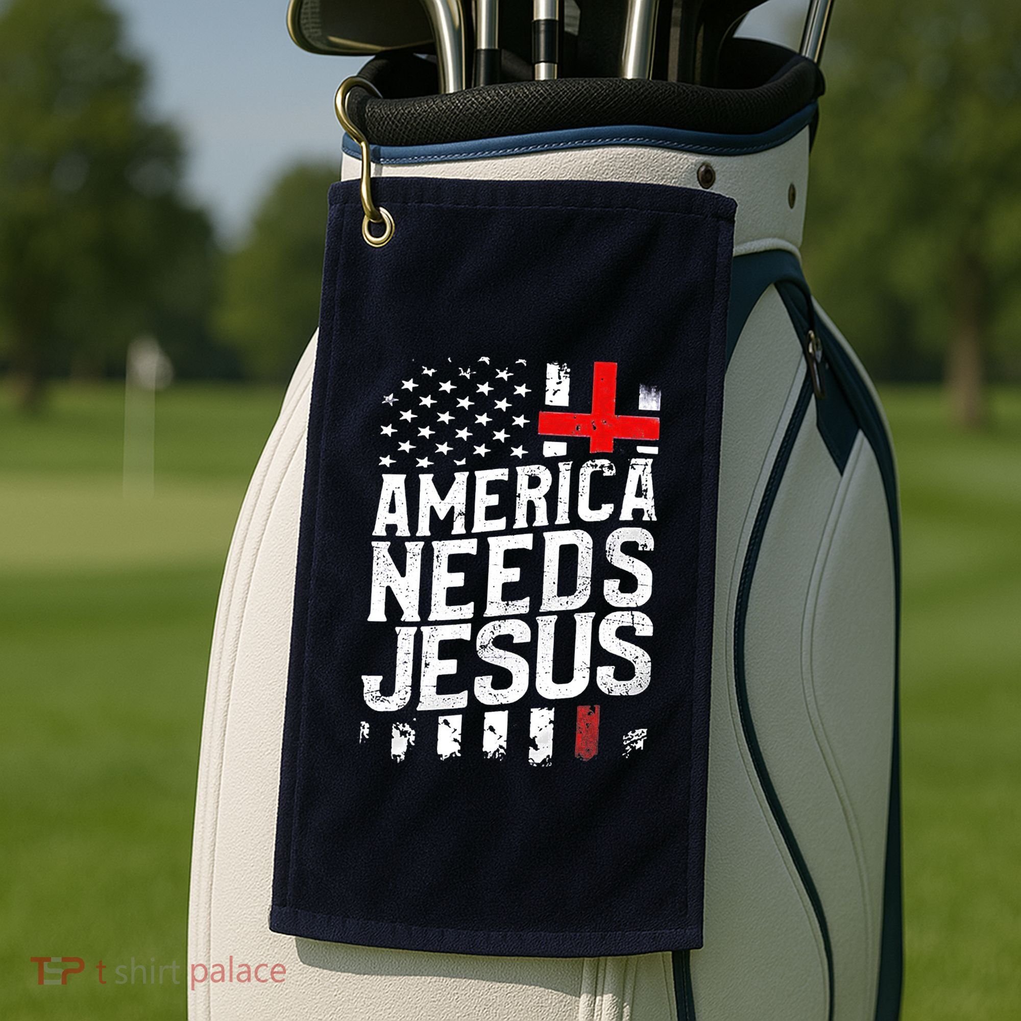 America Needs Jesus Golf Towel