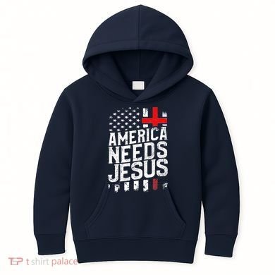 America Needs Jesus Kids Hoodie