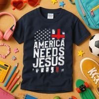 America Needs Jesus Kids T-Shirt thumb 3