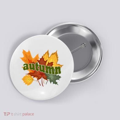Autumn Nature Leaves Button