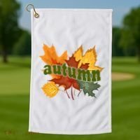 Autumn Nature Leaves Golf Towel thumb 1