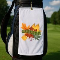 Autumn Nature Leaves Golf Towel thumb 2