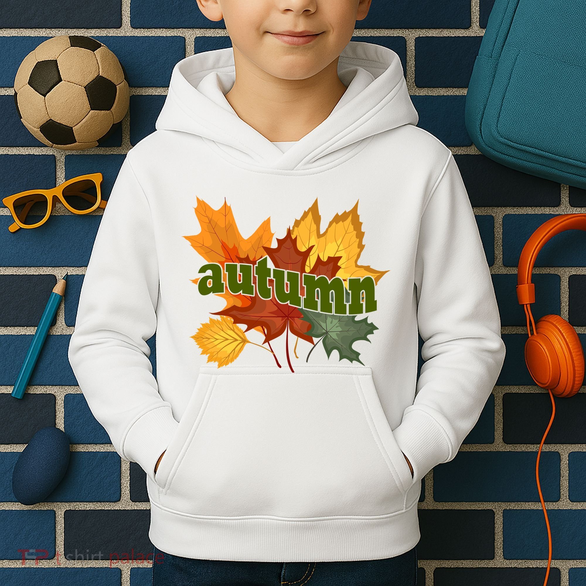 Autumn Nature Leaves Kids Hoodie