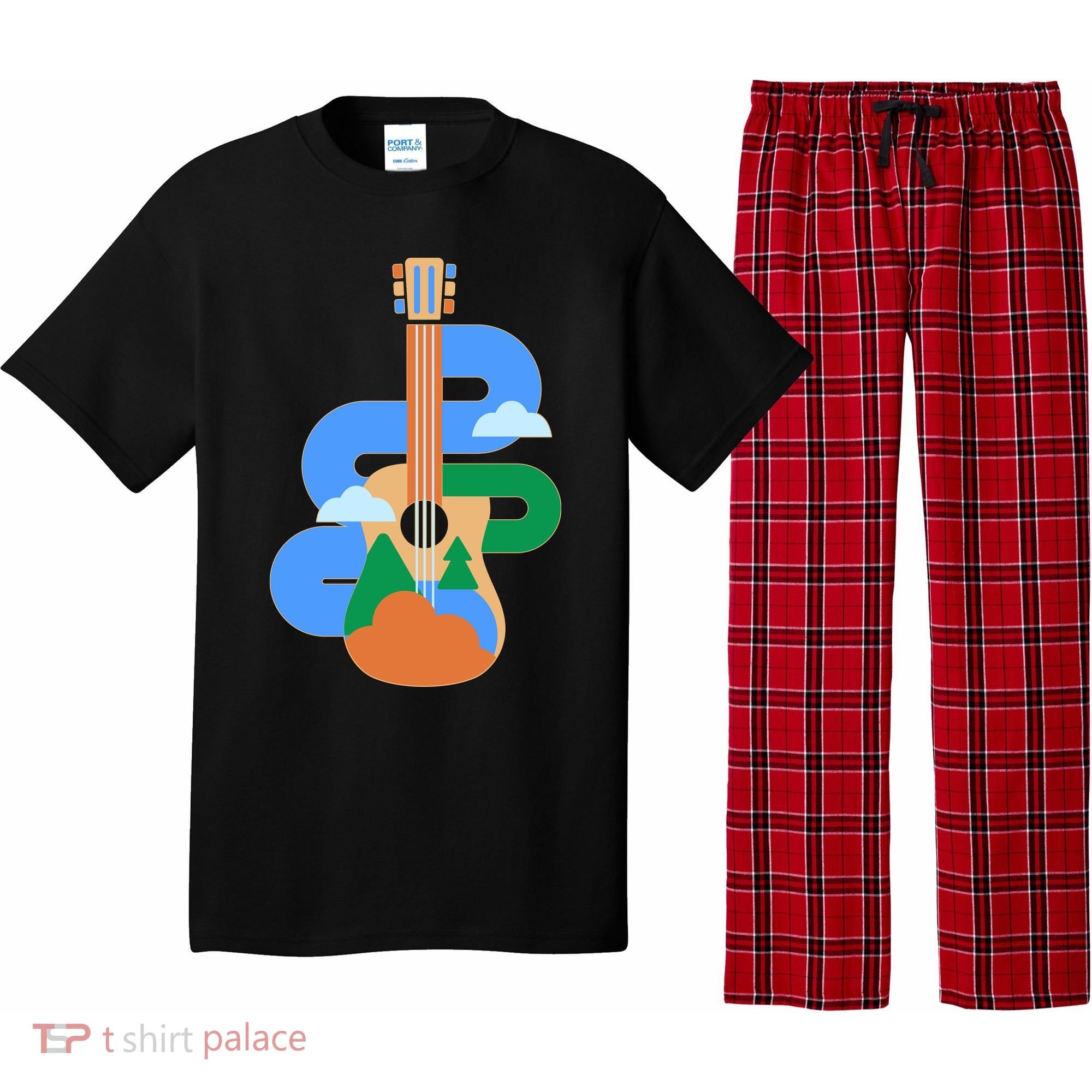 Abstract Nature Lover Guitar Pajama Set