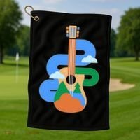 Abstract Nature Lover Guitar Golf Towel thumb 1