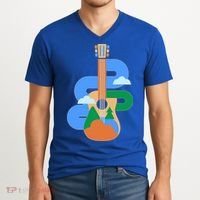 Abstract Nature Lover Guitar V-Neck T-Shirt thumb 2