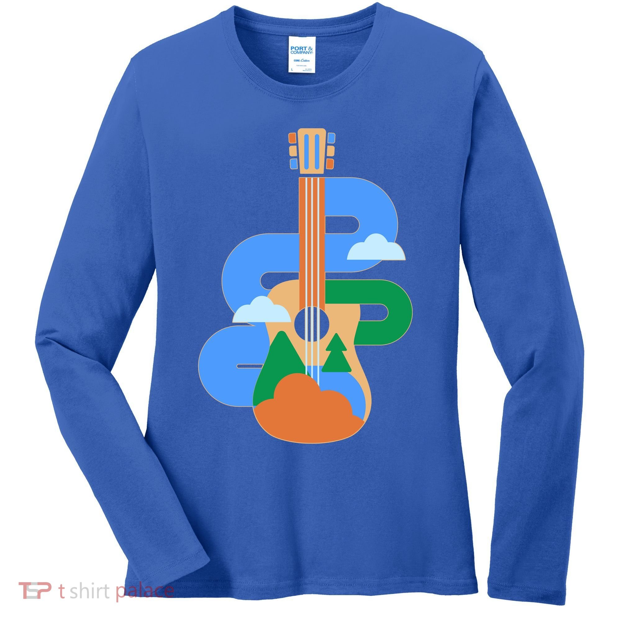 Abstract Nature Lover Guitar Women's Long Sleeve Shirt
