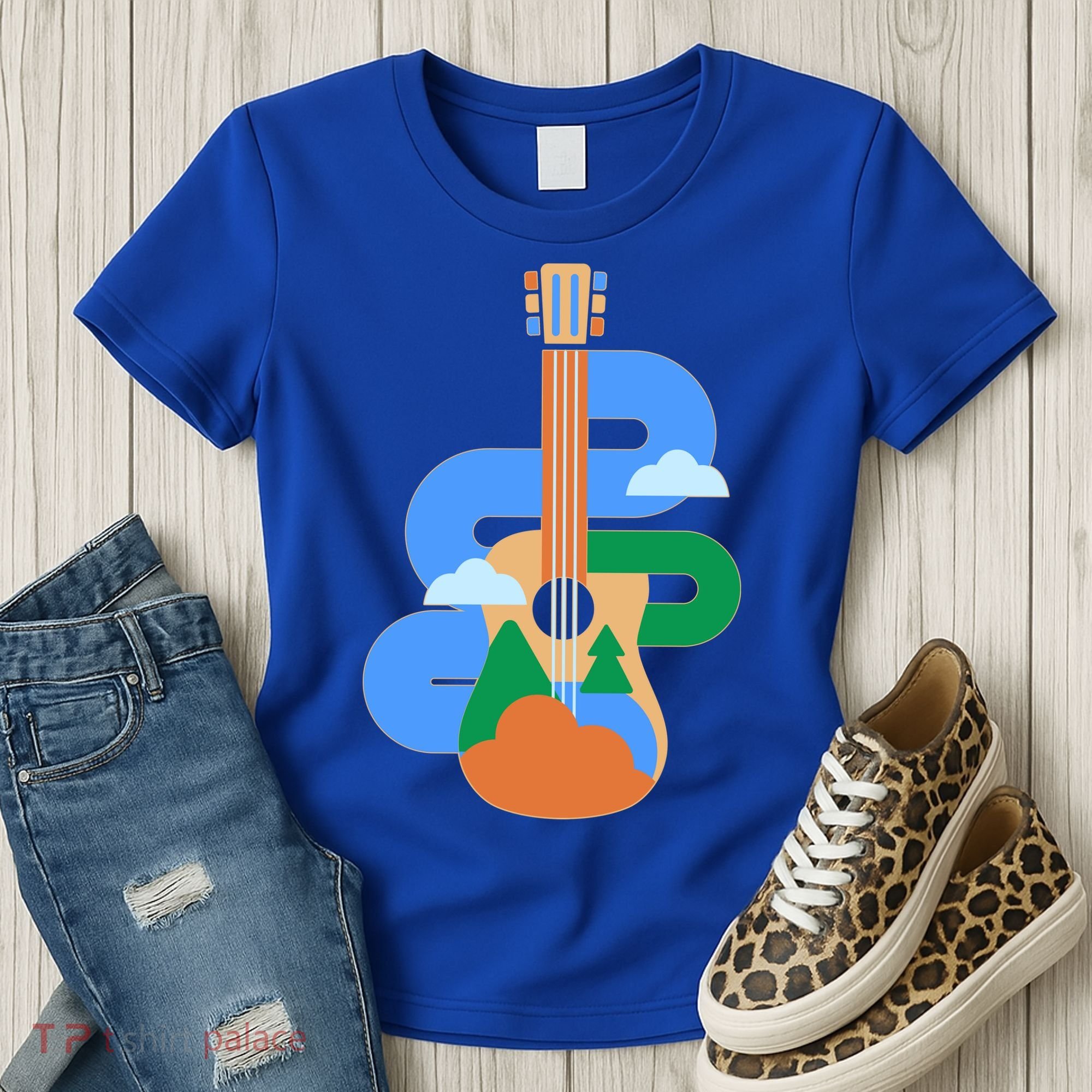 Abstract Nature Lover Guitar Women's T-Shirt