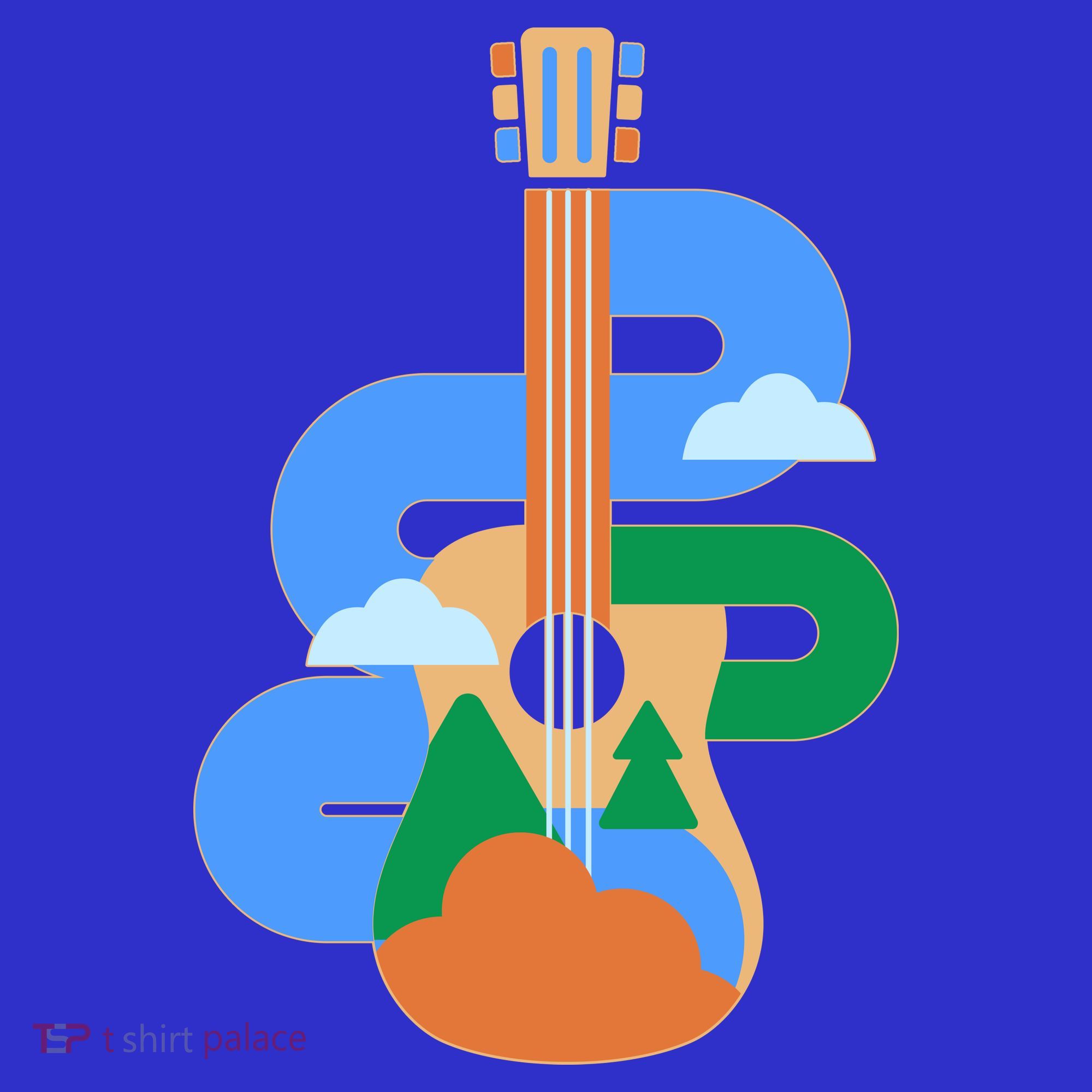 Abstract Nature Lover Guitar Women's T-Shirt