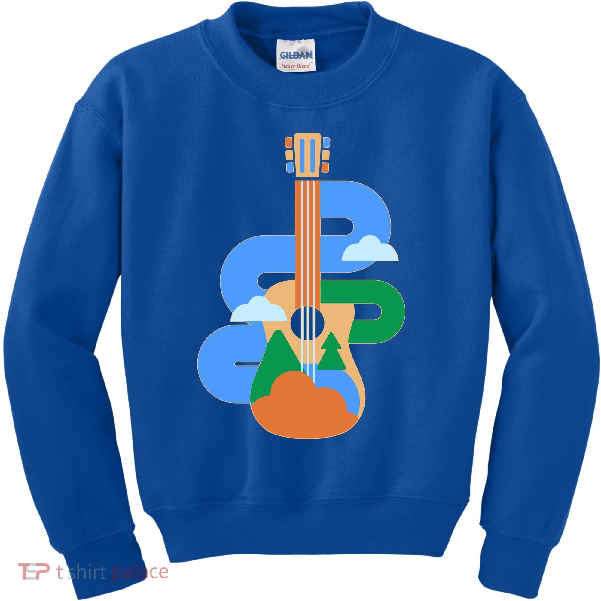 Abstract Nature Lover Guitar Kids Sweatshirt