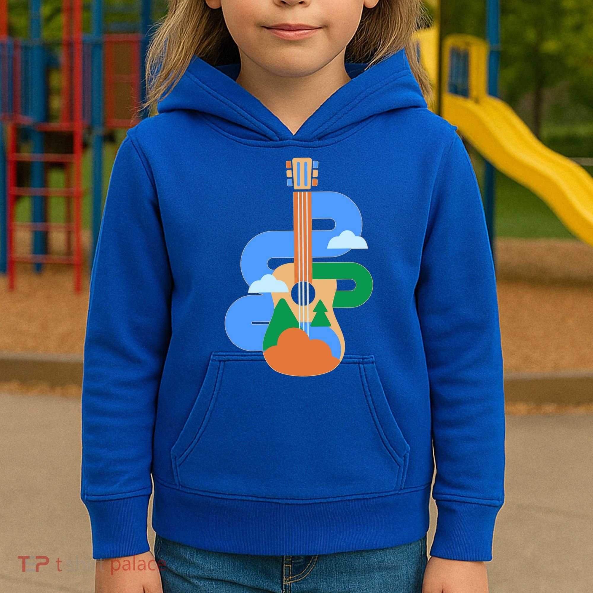 Abstract Nature Lover Guitar Kids Hoodie