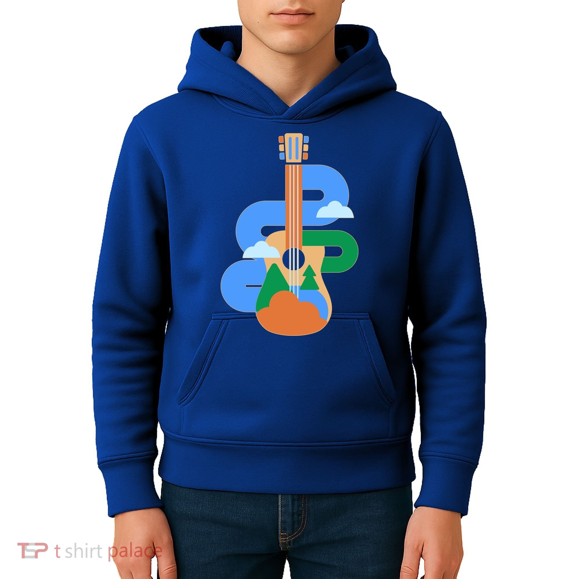 Abstract Nature Lover Guitar Kids Hoodie