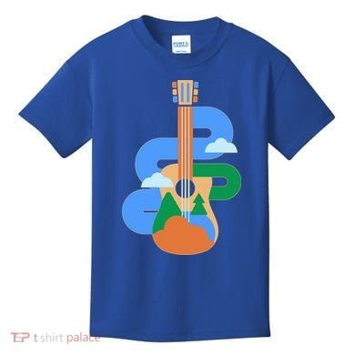 Abstract Nature Lover Guitar Kids T-Shirt