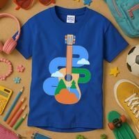 Abstract Nature Lover Guitar Kids T-Shirt thumb 3
