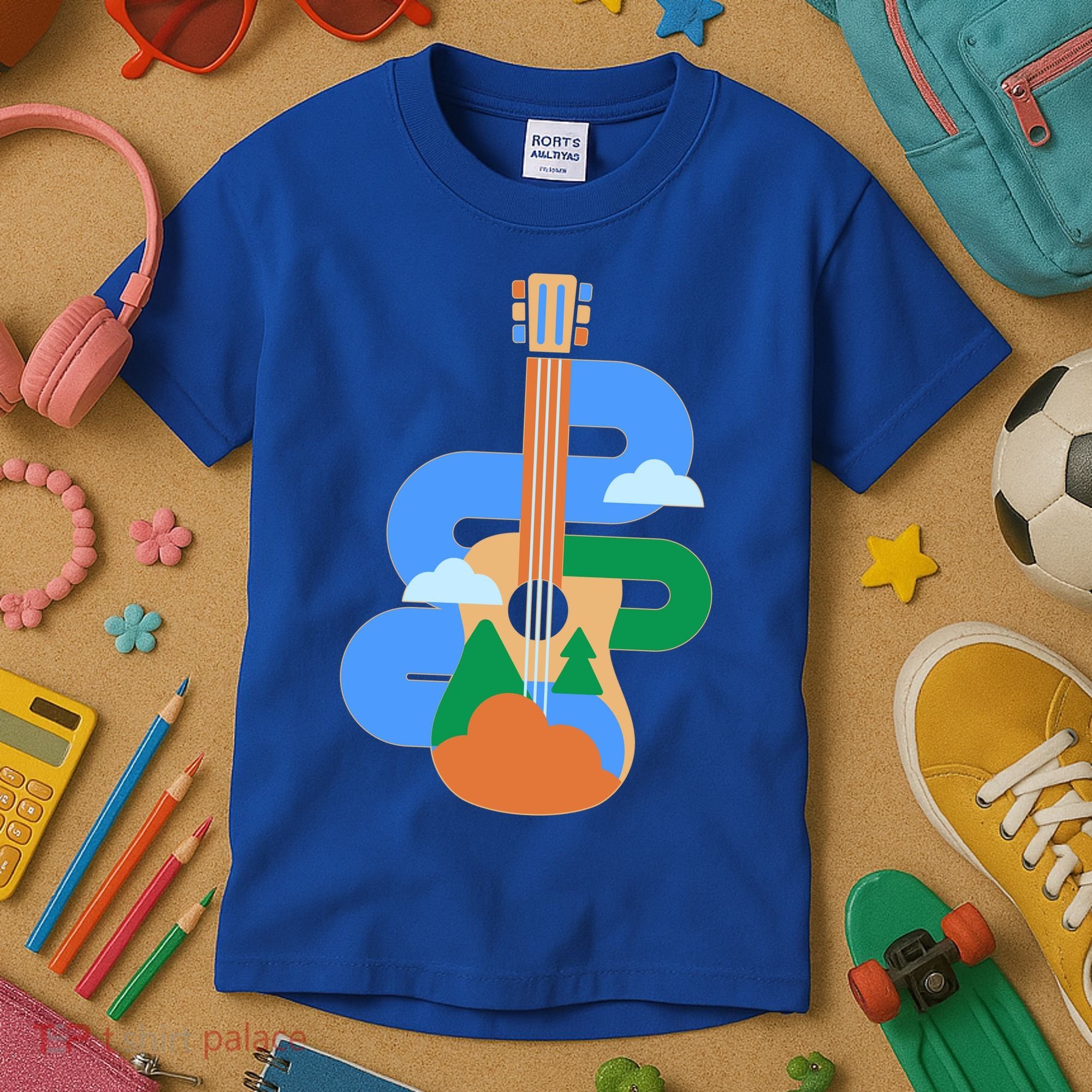 Abstract Nature Lover Guitar Kids T-Shirt