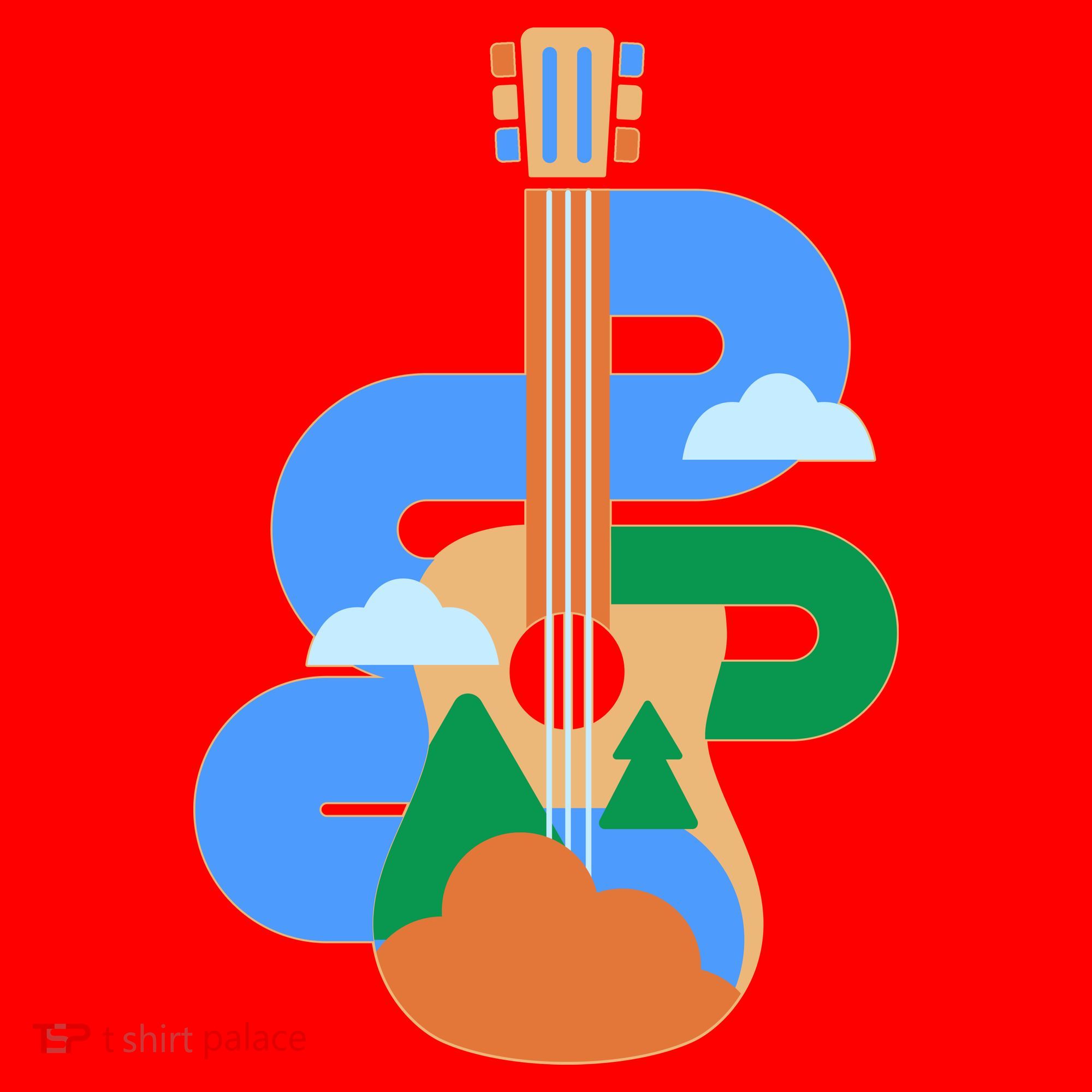 Abstract Nature Lover Guitar Santa Hat
