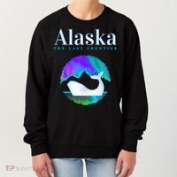 Alaska Northern Lights Orca Whale With Aurora Borealis Meaningful Gift Women's Sweatshirt thumb 0