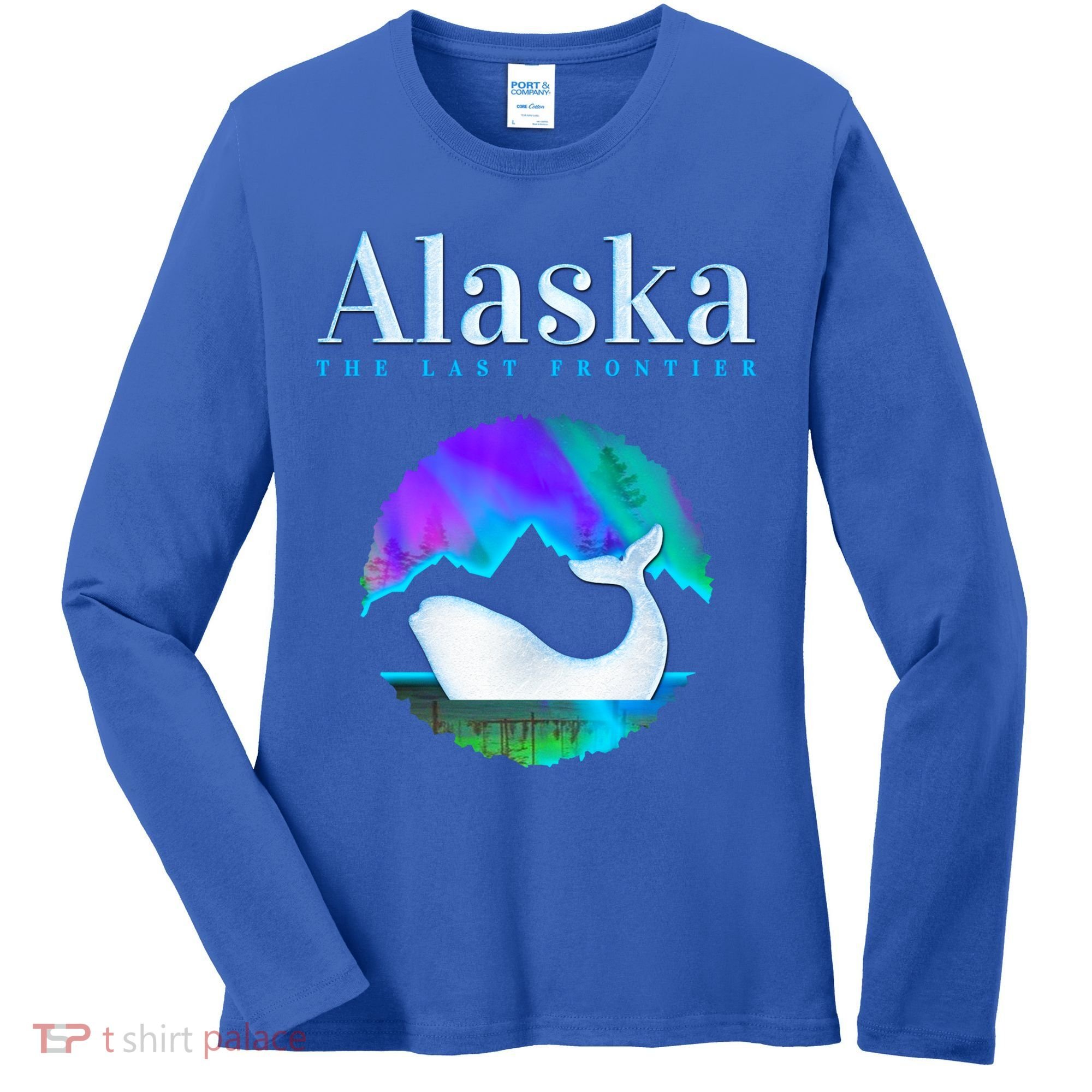 Alaska Northern Lights Orca Whale With Aurora Borealis Meaningful Gift Women's Long Sleeve Shirt