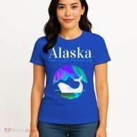Alaska Northern Lights Orca Whale With Aurora Borealis Meaningful Gift Women's T-Shirt thumb 4