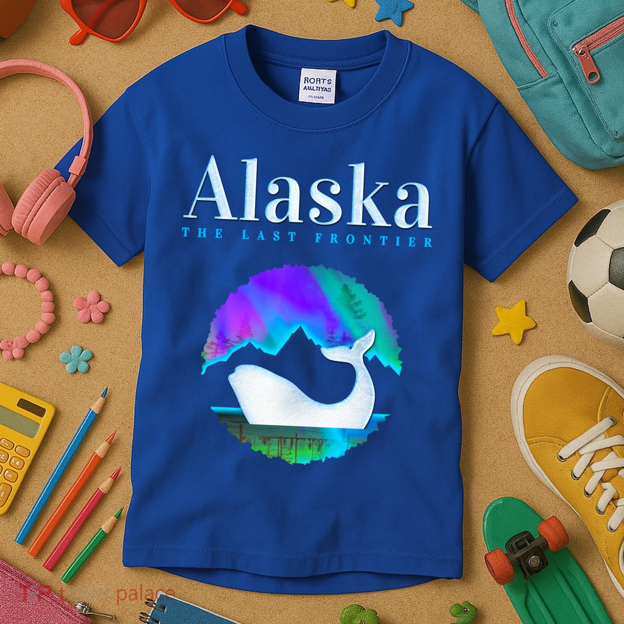 Alaska Northern Lights Orca Whale With Aurora Borealis Meaningful Gift Kids T-Shirt