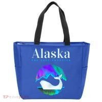 Alaska Northern Lights Orca Whale With Aurora Borealis Meaningful Gift Tote Bag thumb 0