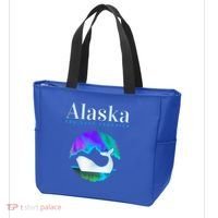 Alaska Northern Lights Orca Whale With Aurora Borealis Meaningful Gift Tote Bag thumb 3