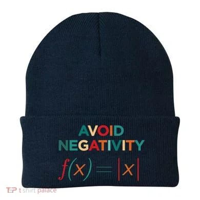 Avoid Negativity Math Equation Funny Math Teacher Beanie