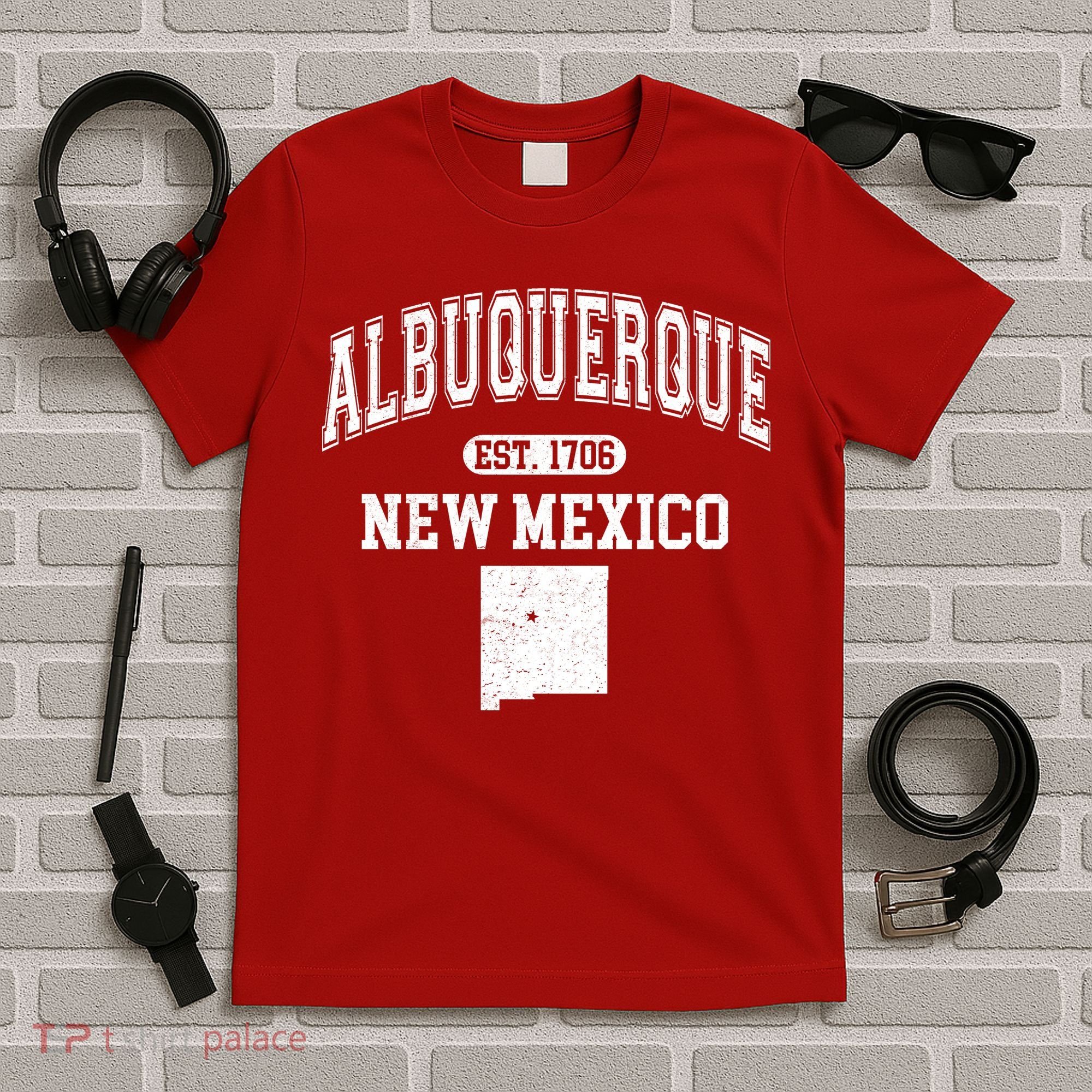Albuquerque New Mexico Est. 1706 Varsity T-Shirt