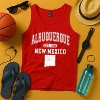 Albuquerque New Mexico Est. 1706 Varsity Tank Top thumb 4