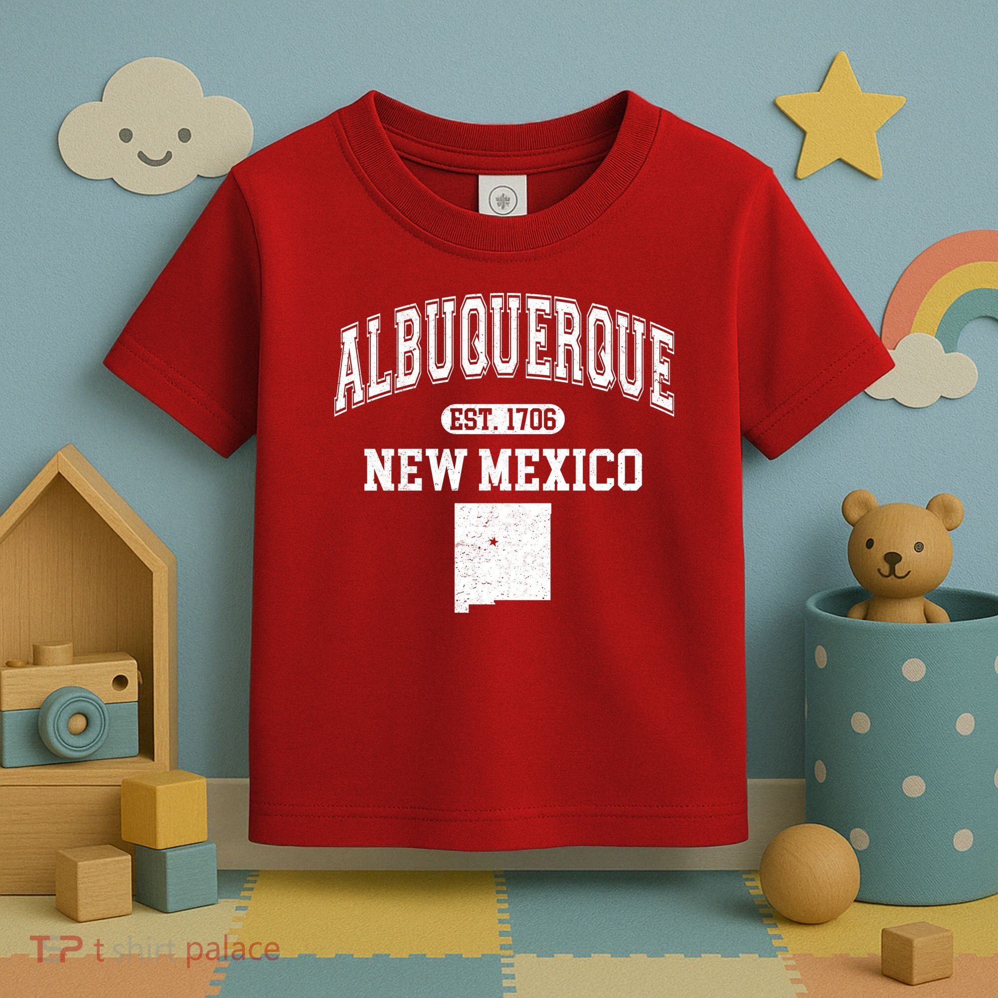 Albuquerque New Mexico Est. 1706 Varsity Toddler T-Shirt