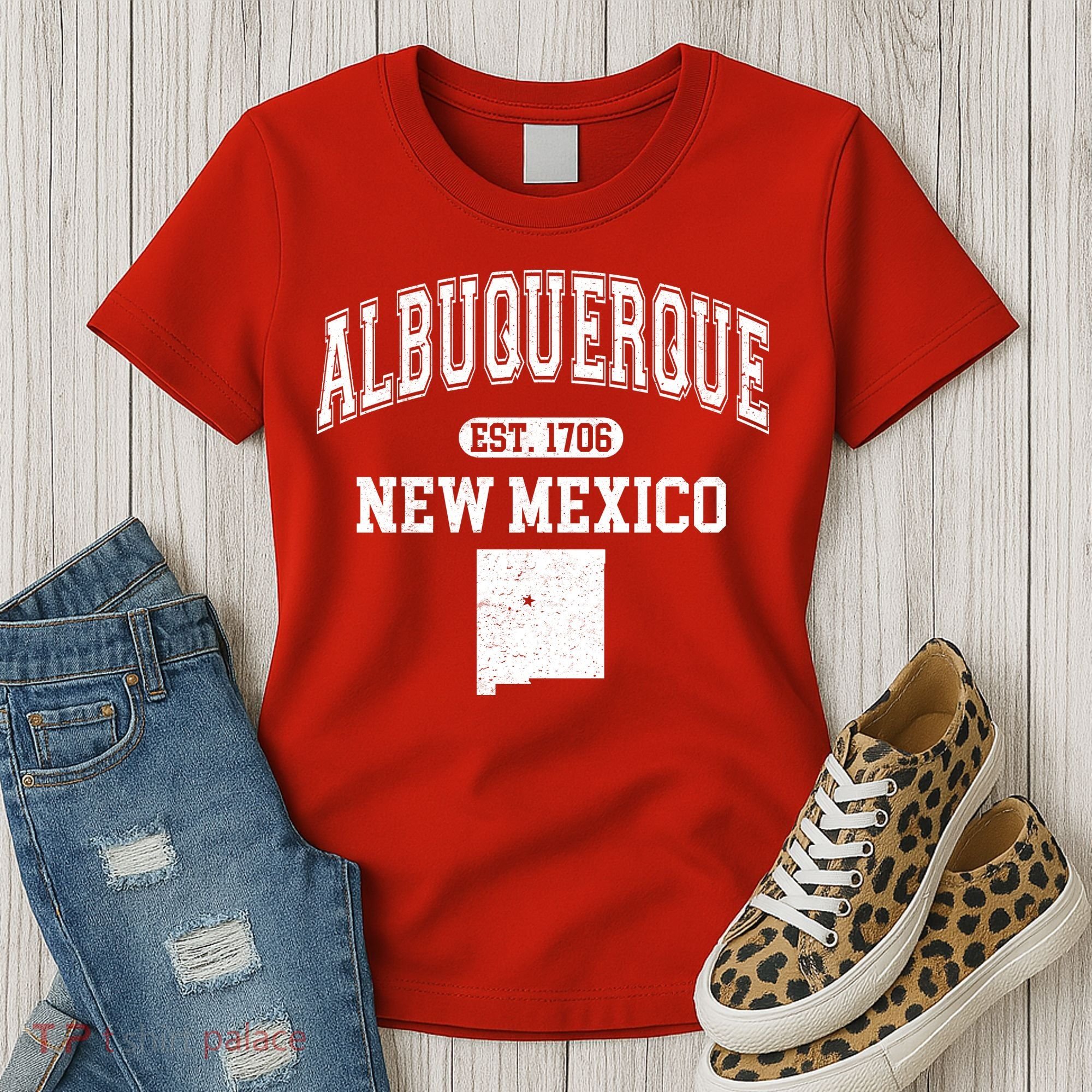 Albuquerque New Mexico Est. 1706 Varsity Women's T-Shirt
