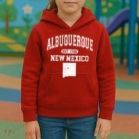 Albuquerque New Mexico Est. 1706 Varsity Kids Hoodie thumb 3