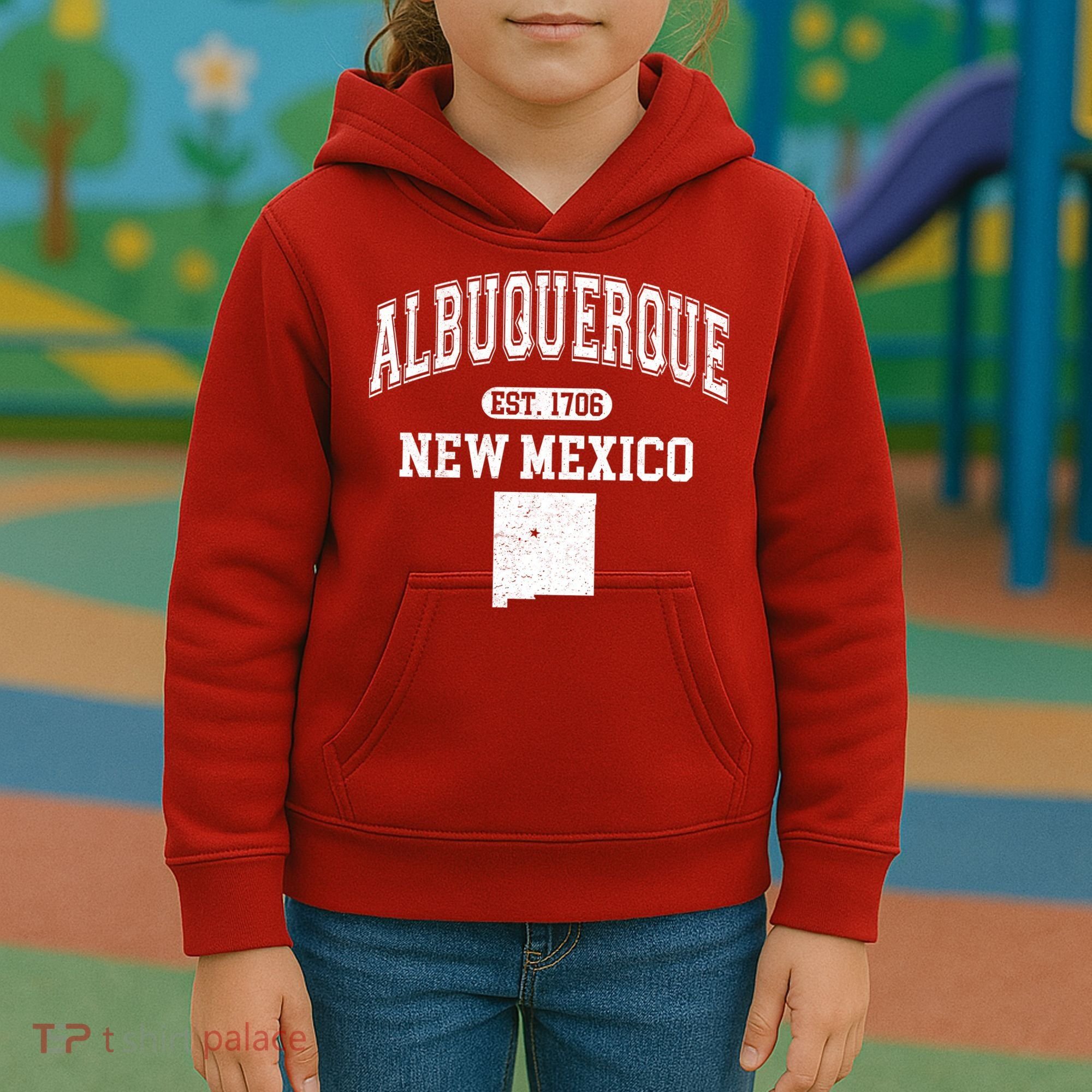 Albuquerque New Mexico Est. 1706 Varsity Kids Hoodie