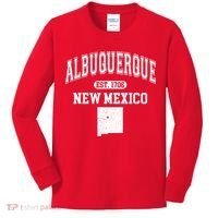 Albuquerque New Mexico Est. 1706 Varsity Kids Long Sleeve Shirt thumb 0