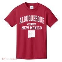 Albuquerque New Mexico Est. 1706 Varsity Kids T-Shirt thumb 0