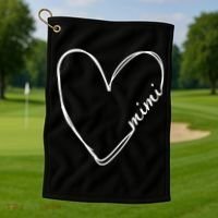Announcement Grandparents New Mimi Heart Golf Towel thumb 1