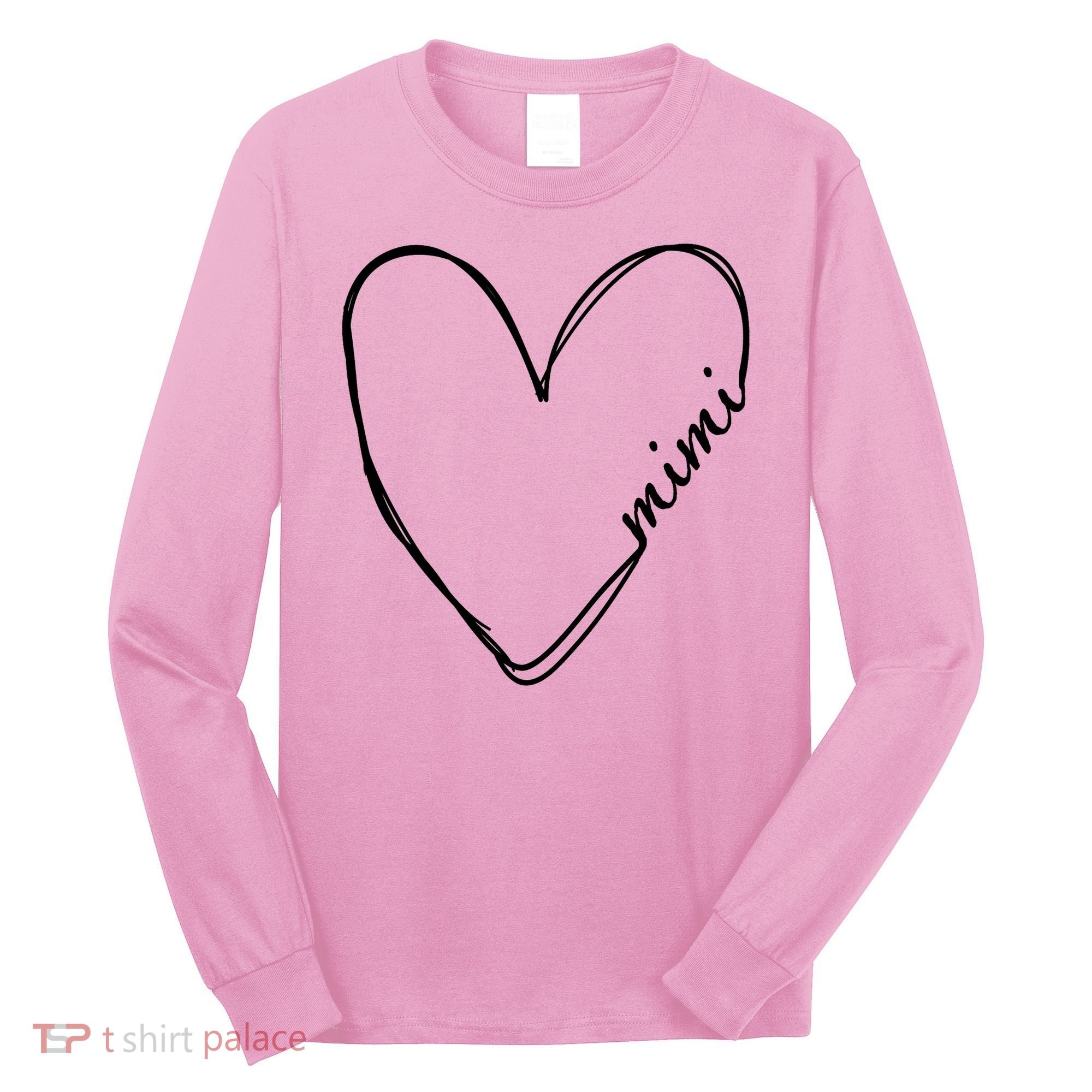 Announcement Grandparents New Mimi Heart Long Sleeve Shirt