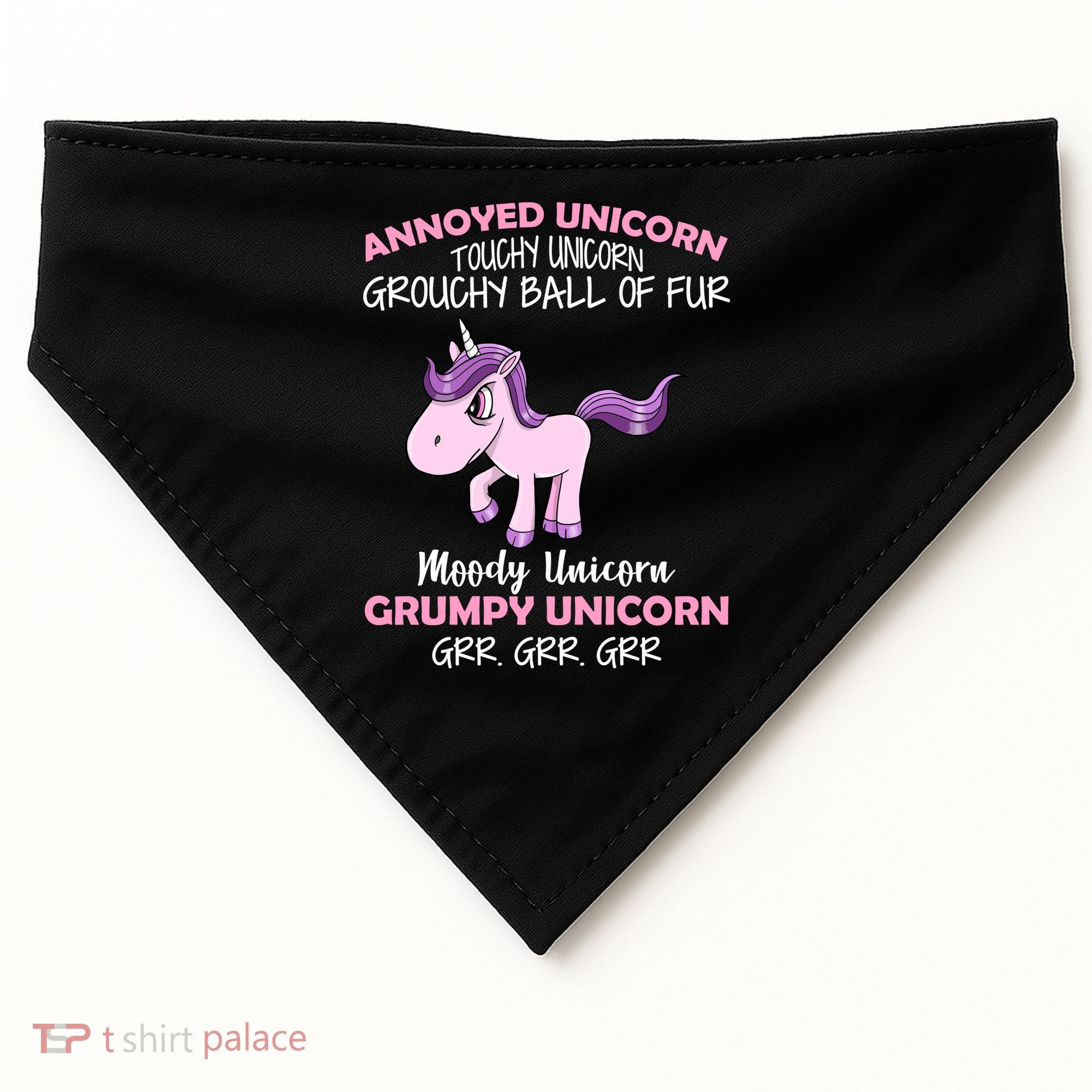 Annoyed Unicorn Funny USA-Made Doggie Bandana