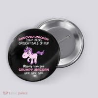 Annoyed Unicorn Funny Button thumb 0