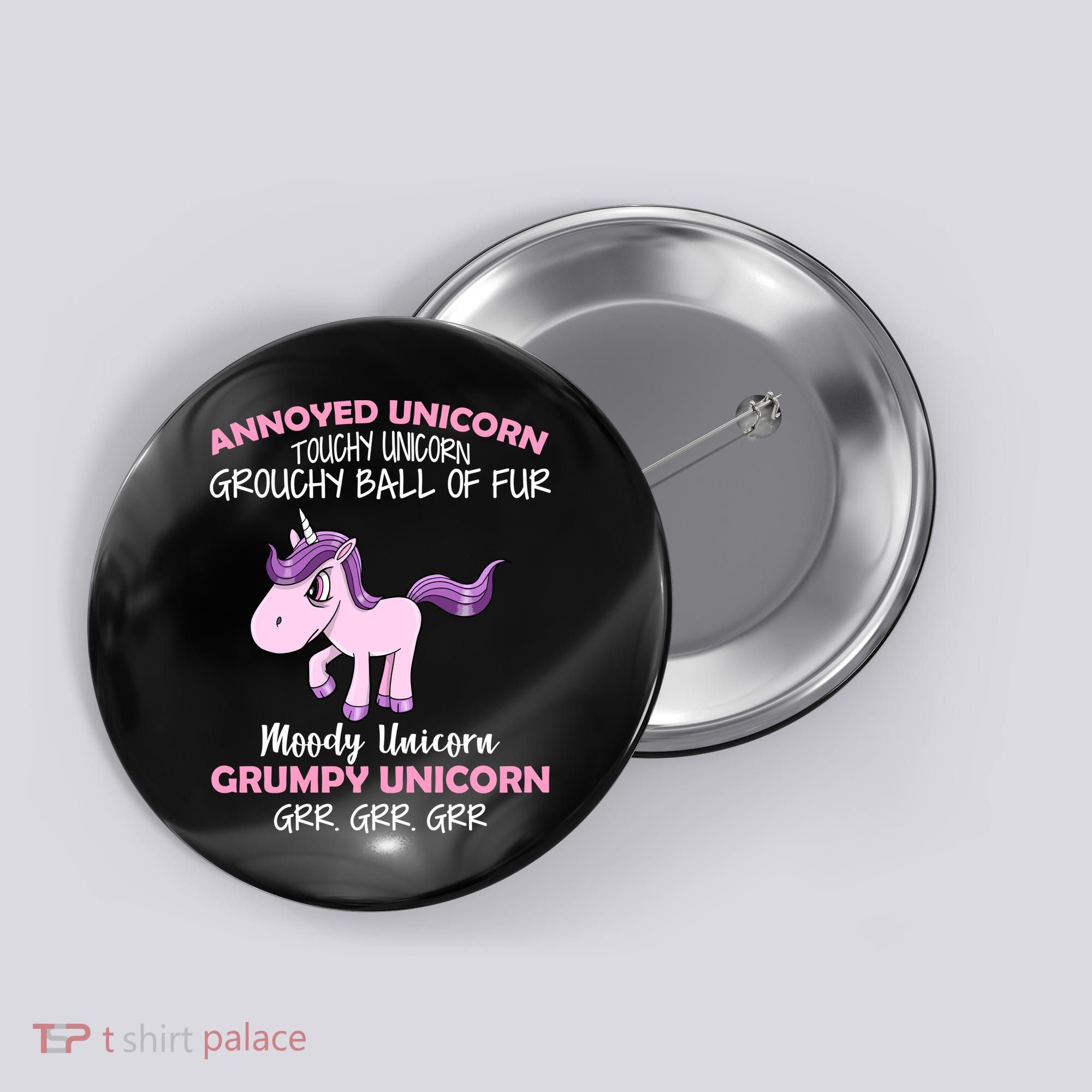 Annoyed Unicorn Funny Button