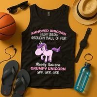 Annoyed Unicorn Funny Tank Top thumb 4
