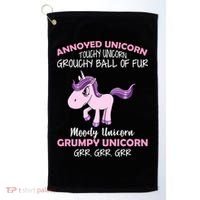 Annoyed Unicorn Funny Golf Towel thumb 0