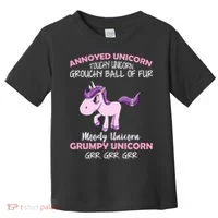 Annoyed Unicorn Funny Toddler T-Shirt thumb 0