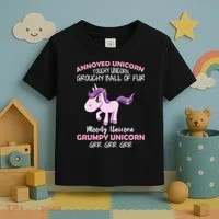 Annoyed Unicorn Funny Toddler T-Shirt thumb 3