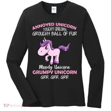Annoyed Unicorn Funny Women's Long Sleeve Shirt