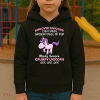 Annoyed Unicorn Funny Kids Hoodie thumb 3